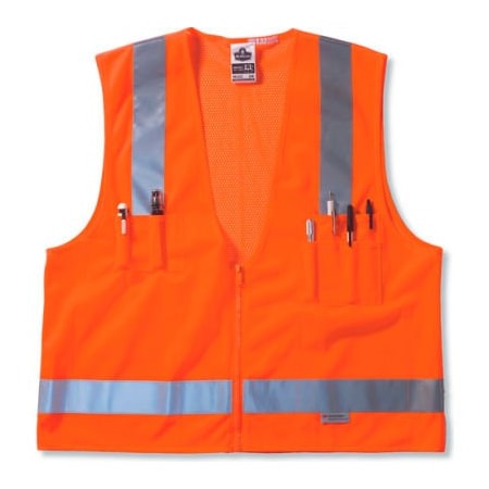 GloWear 8250Z Class 2 Surveyors Vest, Orange, 2XL/3XL